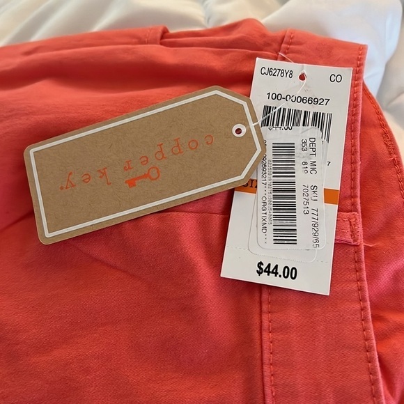 NWT- Copper key skirt - denim skirt - size 7 juniors - coral - Picture 3 of 4